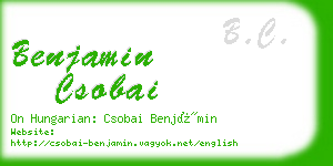 benjamin csobai business card